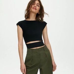 Aritzia Wilfred Cut-Out Knit Top